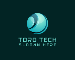 3D Digital Technology Globe logo design