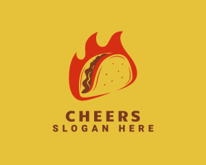 Eatery - Flaming Taco Snack logo design