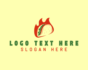 Taco - Flaming Taco Snack logo design