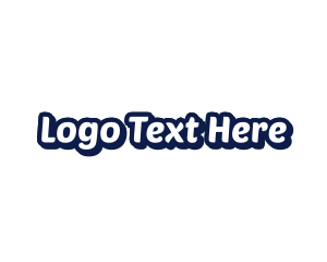 Text - White & Blue Text logo design