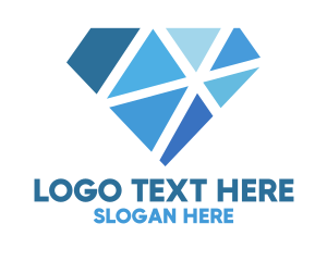 Blue Glass - Shattered Blue Diamond logo design