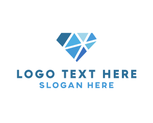 Expensive - Shattered Blue Diamond logo design