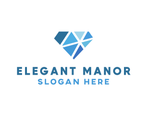 High Class - Shattered Blue Diamond logo design