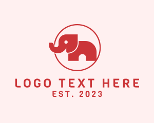 African Animal - Minimalist Wild Elephant logo design