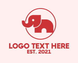 Thai - Red Elephant Badge logo design