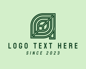 Green - Leaf Nature Letter A logo design