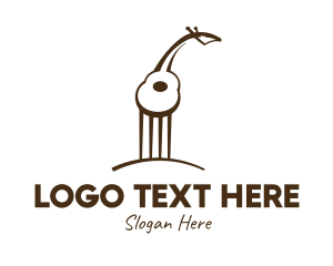 Songwriting - Brown Guitar Giraffe logo design