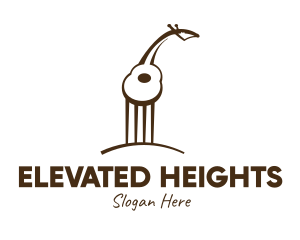 Tall - Brown Guitar Giraffe logo design