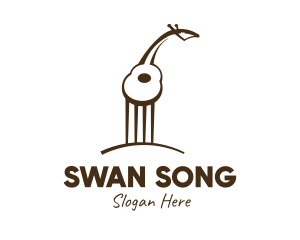 Brown Guitar Giraffe logo design