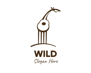 Stroke - Brown Guitar Giraffe logo design