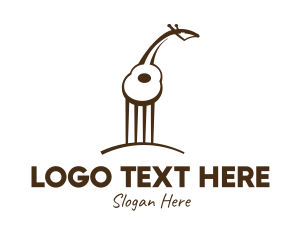 Music - Brown Guitar Giraffe logo design