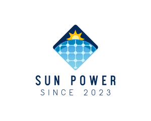 Solar - Sustainable Solar Panel Technology logo design