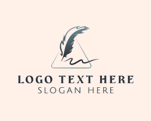 Author - Feather Pen Writer logo design