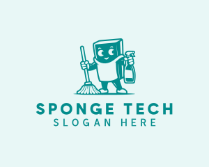 Sponge - Mop Janitorial Cleaner logo design