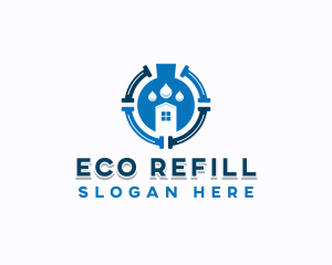 Refill - Water Pipe Plumbing logo design
