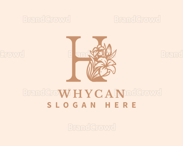 Organic Floral Flower Letter H Logo