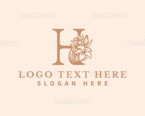 Organic Floral Flower Letter H Logo