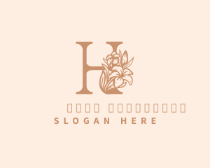 Organic Floral Flower Letter H Logo