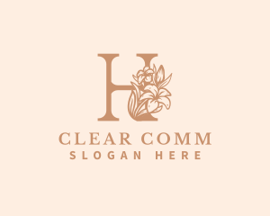 Flower - Organic Floral Flower Letter H logo design