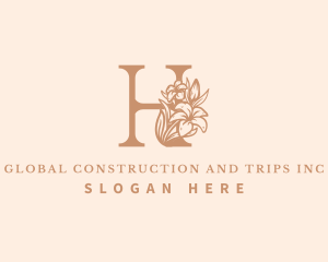Gallery - Organic Floral Flower Letter H logo design