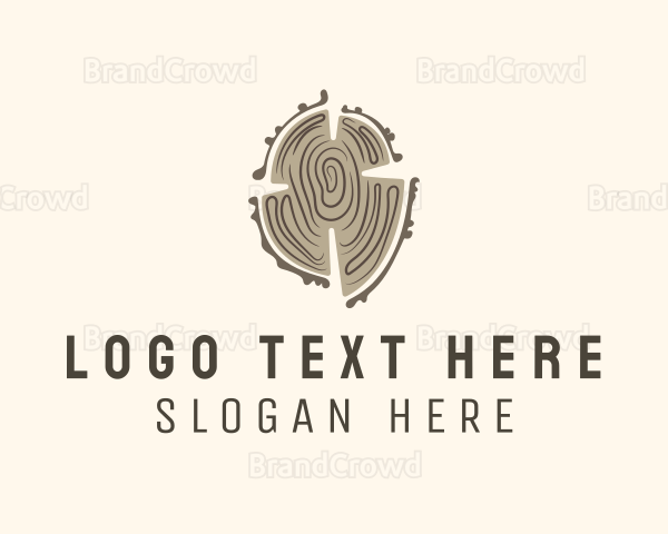 Log Wood Tree Logo