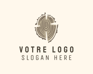 Log Wood Tree Logo