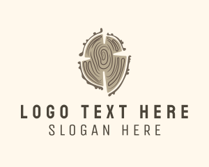 Woodwork - Log Wood Tree logo design