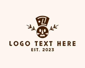 Ancient-pattern - Mayan Tribal Mask logo design