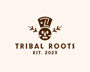 Mayan Tribal Mask logo design