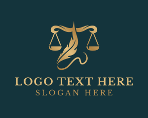 Notary - Justice Scale Feather logo design