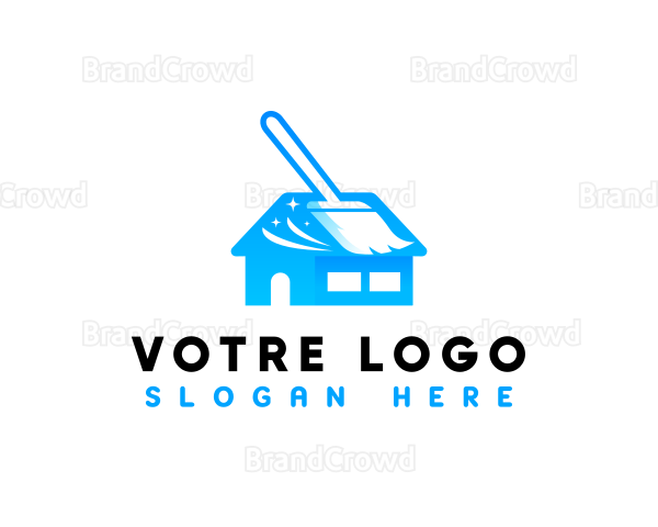 Cleaning Broom Housekeeping Logo