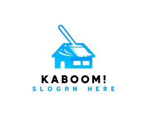 Cleaning Broom Housekeeping Logo