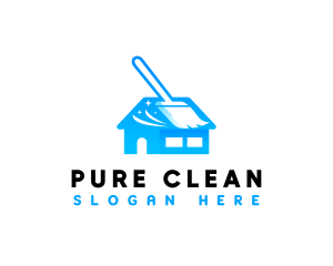 Cleaning Broom Housekeeping logo design