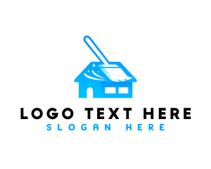 Disinfect - Cleaning Broom Housekeeping logo design