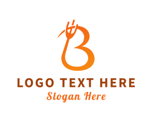 Lunch - Restaurant Utensils Letter B logo design