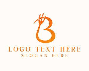 Restaurant Utensils Letter B logo design