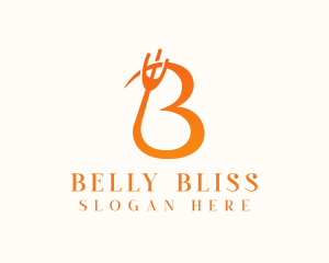 Restaurant Utensils Letter B logo design