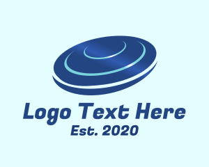 Spaceship - Blue Frisbee Disc logo design