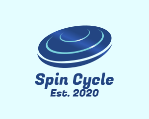 Spinning - Blue Frisbee Disc logo design