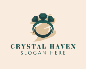 Crystal Diamond Ring  logo design