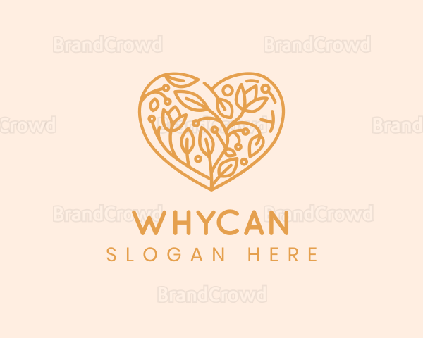 Leaf Flower Heart Logo