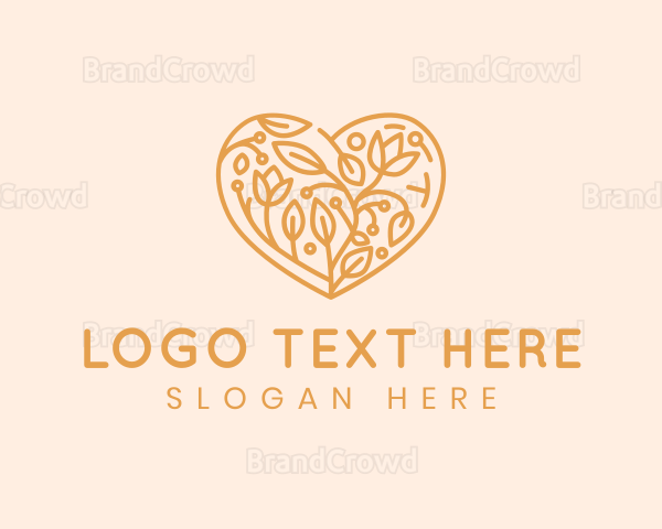 Leaf Flower Heart Logo