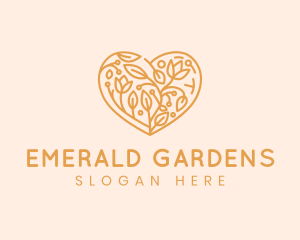 Leaf Flower Heart logo design