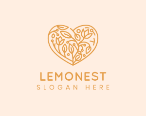 Passion - Leaf Flower Heart logo design