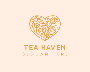 Leaf Flower Heart logo design