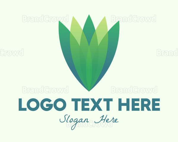 Green Gradient Eco Leaves Logo