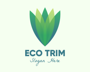 Green Gradient Eco Leaves logo design