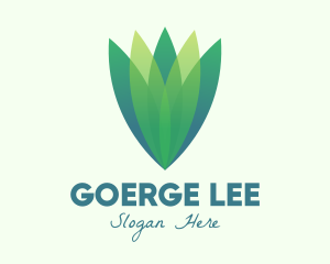 Vegan - Green Gradient Eco Leaves logo design