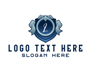 Victorian - Falcon Shield Ribbon logo design