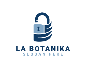 Locksmith - Blue Security Padlock logo design